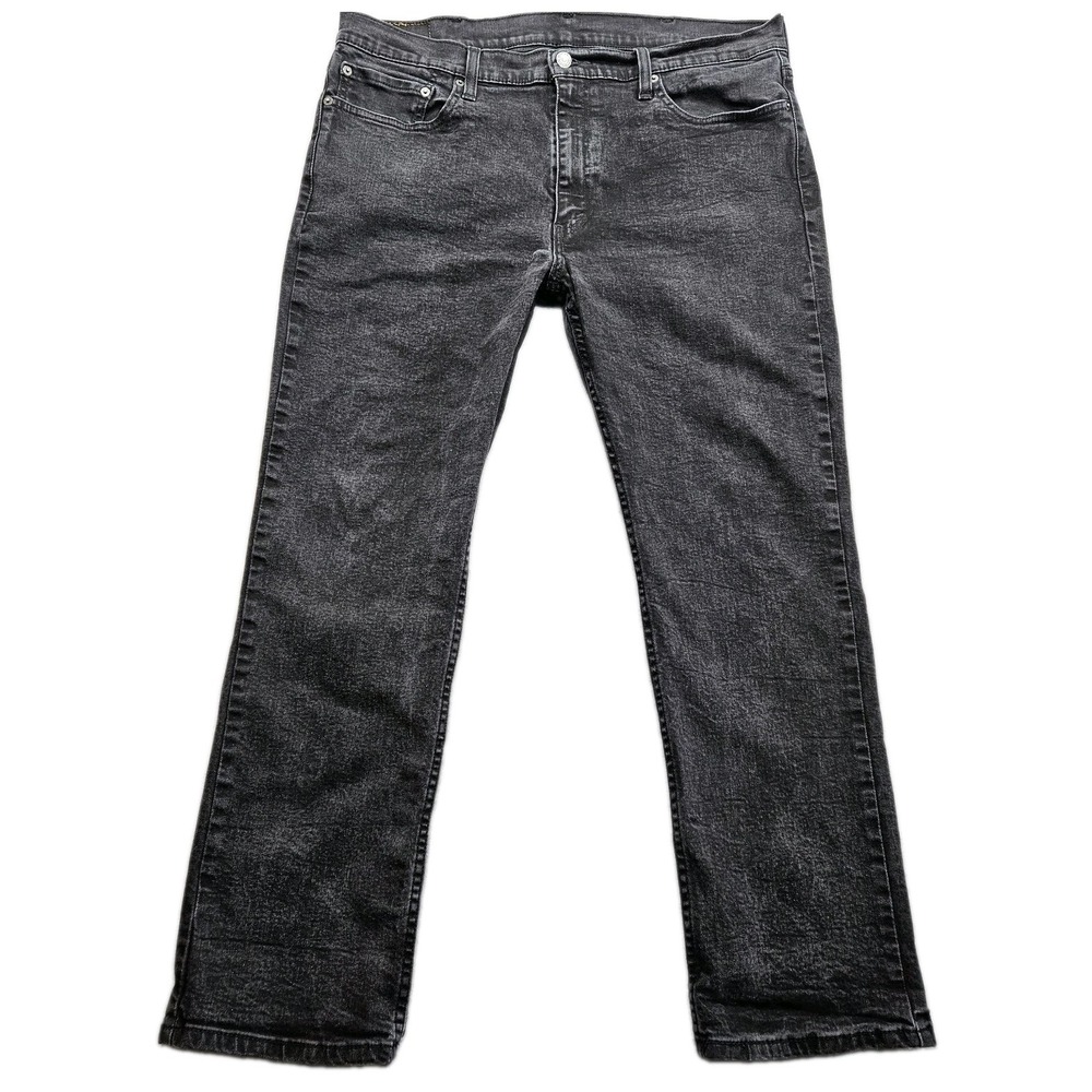 Levi's 514 Straight Fit Jeans Mens 38x30 Black Stretch Mid Rise Grunge Punk